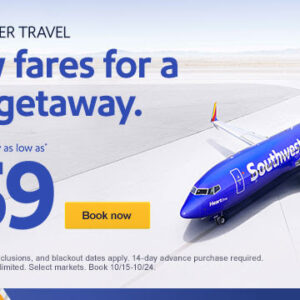 $59 fares. Get away with a falliday